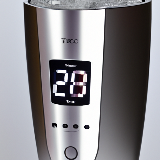 תמונה של מקרר יין מסוגנן עם תצוגת טמפרטורה דיגיטלית